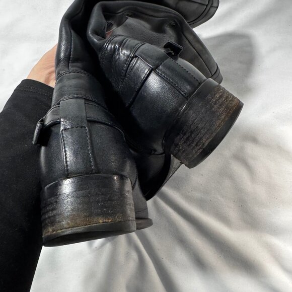 Browns Italian Leather High Knee Riding Boots 37 6.5 Quiet Luxury Preppy Fall - Picture 9 of 16